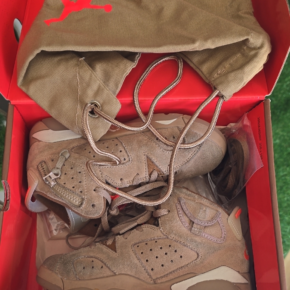 Jordan Tan High-Top Sneakers Suede Perforated